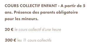 COURS COLLECTIF ENFANT